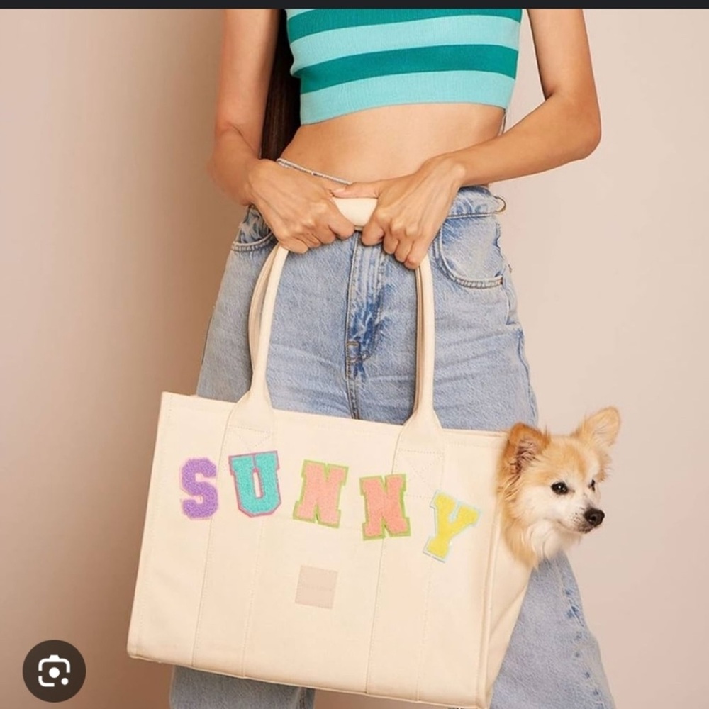 Maxbone Signature Carry All Cream Canvas Dog Tote Bag